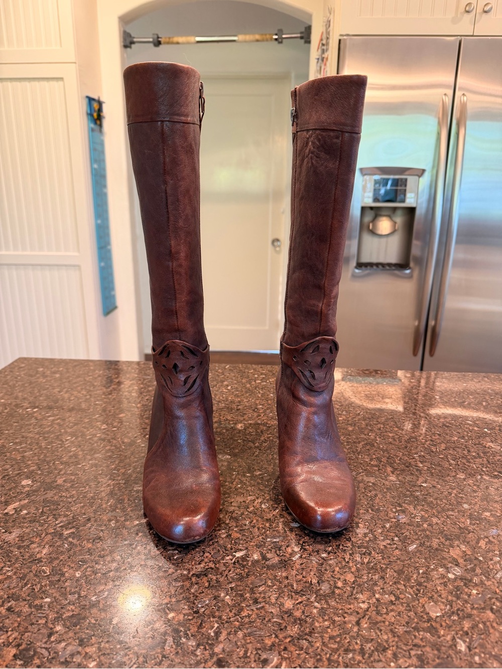 Women's Tall Leather Riding Boots - Brown